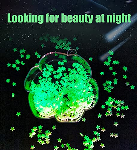 Ehope Luminous Polymer Slices Clay Slices Diy Nail Art Slices Fake Sprinkles Clay Sprinkles Fake Cake Dessert Toy Phone Case Decoration Arts Crafts(Pentagram+Heart-40G) #TOP2