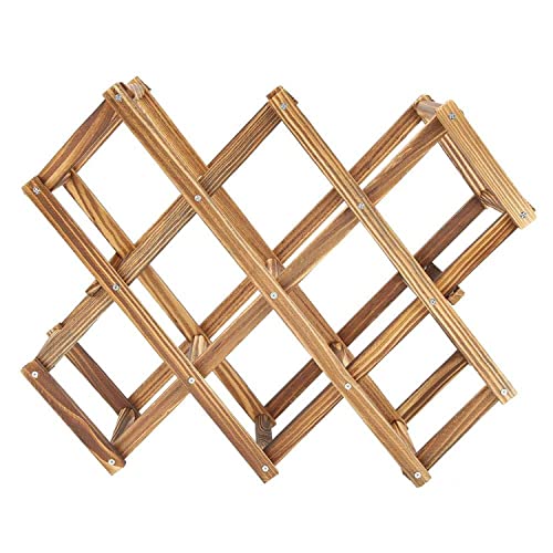 Soporte de vino plegable de madera para 10 botellas miniatura 1