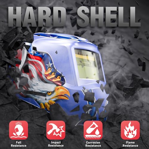 Image of YESWELDER Auto Darkening Welding Helmet, Blue Light Blocking, 1 /1 /1 /1 True Color Solar Powered Welding Hood with 2 Arc Sensors, Wide Shade 3.5 /9-13 Welder Mask for TIG MIG ARC and Grind