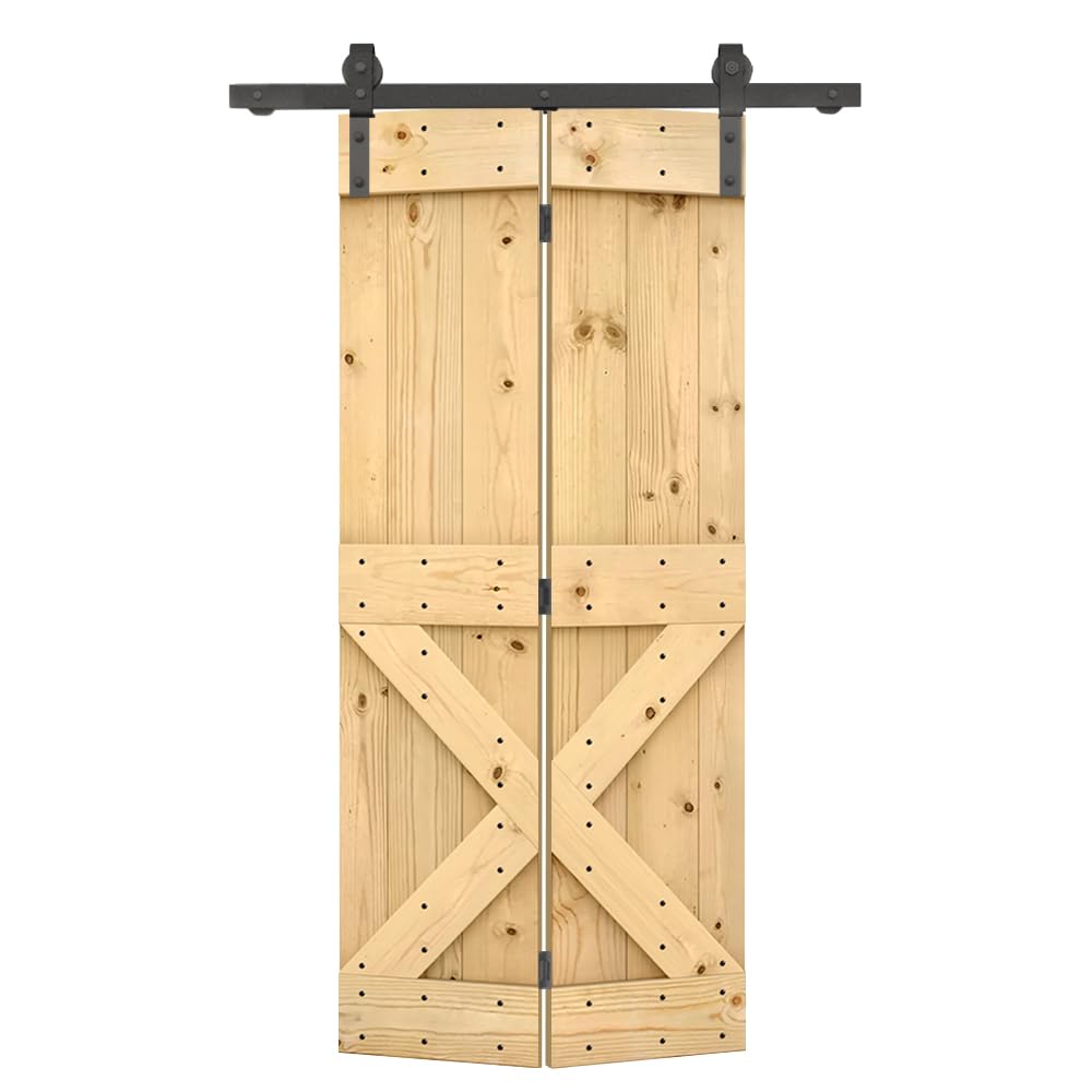 34 in. x 84 in. Mini X Series Unfinished DIY Wood Bi-Fold
