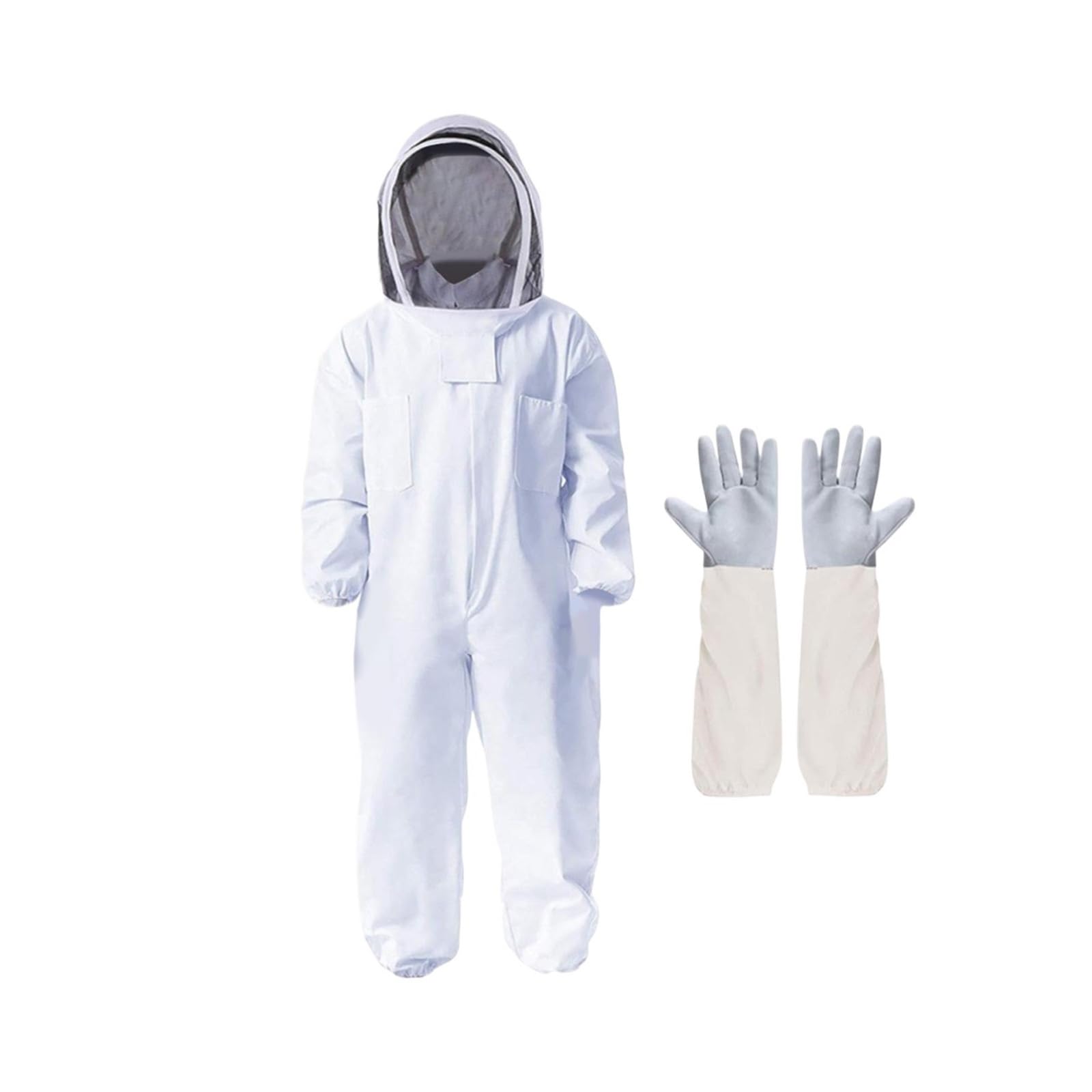 Traje de apicultor Profesional Traje de apicultura ventilado con guantes, traje cuerpo entero, ropa protectora for apicultor, granja y patio trasero(L)