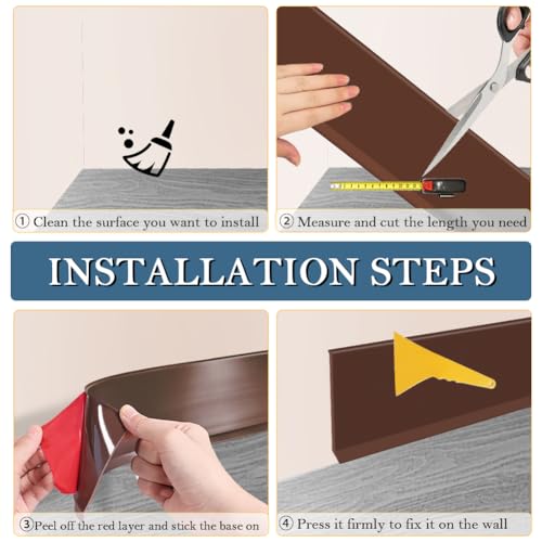 Protector de pared autoadhesivo que cubre grietas con base de goma café flexible 4