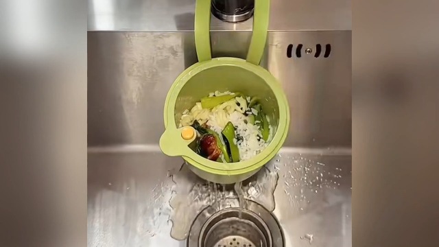 Colador para fregadero de cocina con cesta y diseño autolimpiante miniatura 7