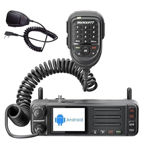 MKMXPTT Mini POC Car Radio 25W Network + Analog Android 8.1 WiFi Bluetooth 400-470MHz