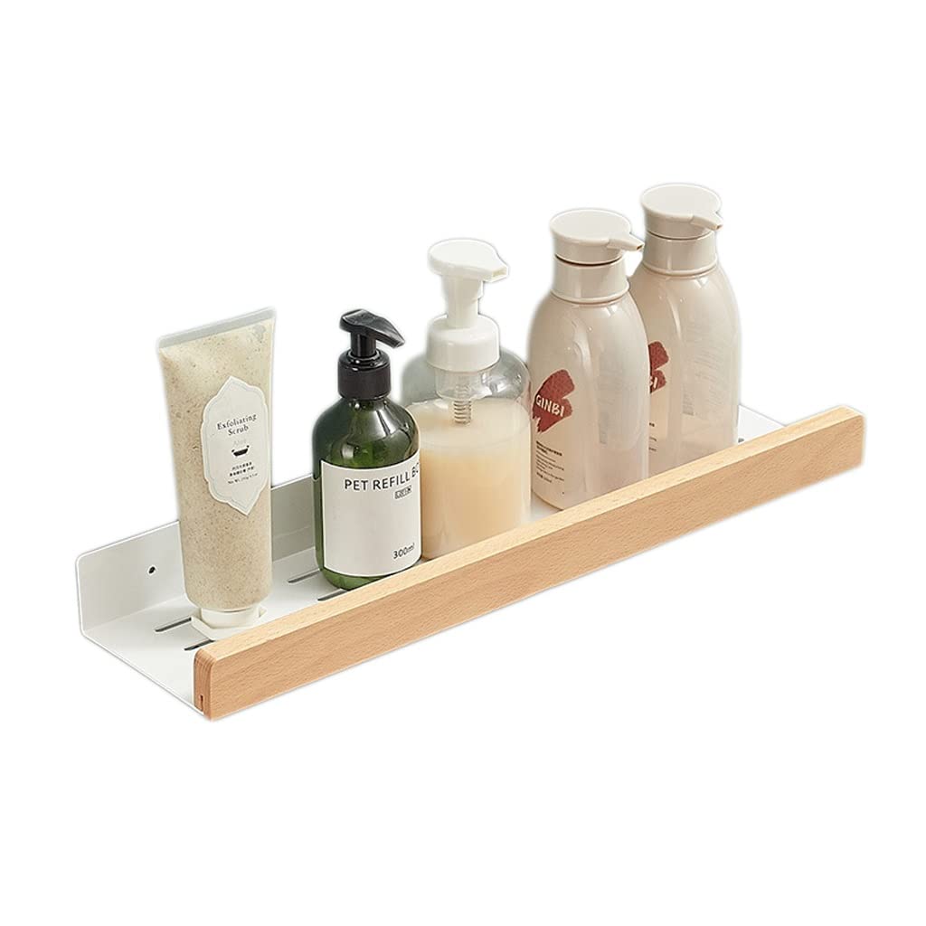 WDX- Półka higieniczna Nieperforowana półka łazienkowa z litego drewna Nieperforowana toaleta łazienkowa Umywalka Stojak ścienny do przechowywania Wygoda (Color : White-a, Size : 40cn)