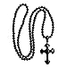 Produktbild COAI 8mm 108 Obsidian Mala und Kreuz-Anhänger aus Obsidian Spezifisch für Gebeten Rosenkranz für Damen/Herren