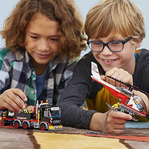 EGO City Heavy Cargo Transport 60183 Toy Truck Building Kit with Trailer, Toy Helicopter and Construction Minifigures for Creative Play (310 Pieces) - image 2