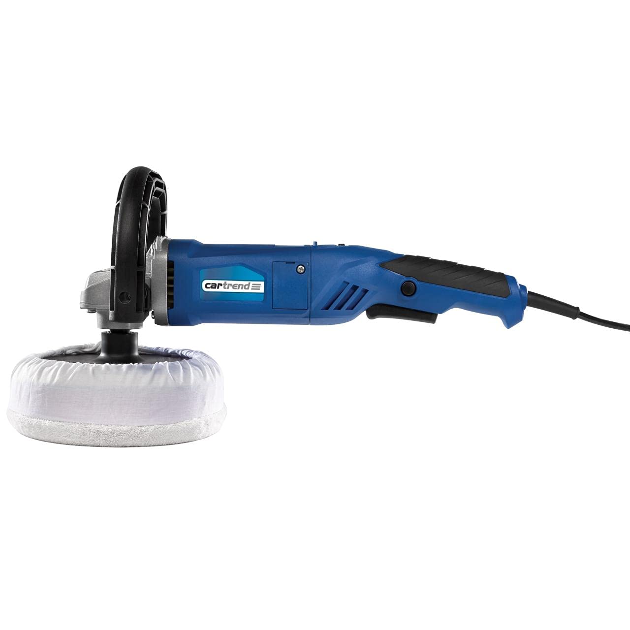 cartrend Poliermaschine Profi mit Stufenloser Drehzahlregelung (600-3400 U/min), 1200W, 180 mm Polierteller und Zubehör, Red