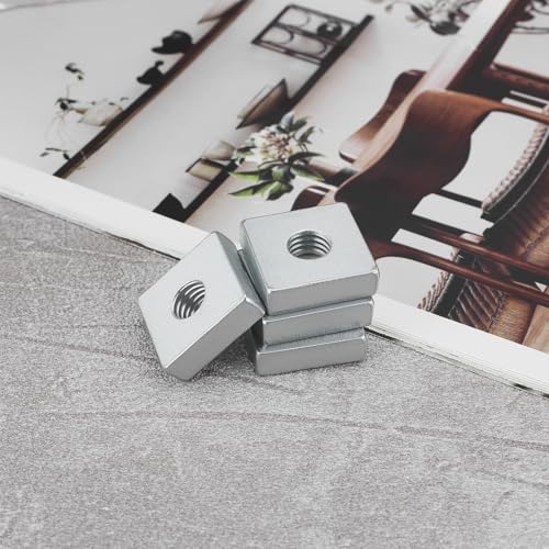 VGOL 20 Stück M8 Vierkantmuttern aus verzinktem Stahl, T-Nutenmutter, 20 x 20 x 6 mm, geeignet für Möbel, Ausrüstung, Bau, Elektrogeräte, Industriemaschinen