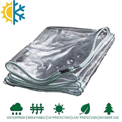 Preisvergleich Produktbild Abdeckplanen Mit Ösen Wasserdicht, Plane Wasserdicht Schutzplane Gartenmöbel Transparent Gewebeplane Bootsplane Mit Ösen Winter Wetterfest Abdeckplane Fürs Garten Auto Motorrad Holz,2X4m / 6.5x13ft