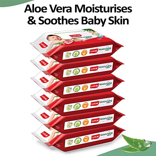 Image of LuvLap Paraben Free Baby Wipes with Aloe Vera, with Fliptop Lid (72 Wipes /Pack, Pack of 3) & LuvLap Paraben Free Baby Wipes with Aloe Vera (72 Wipes /Pack, Pack of 6)