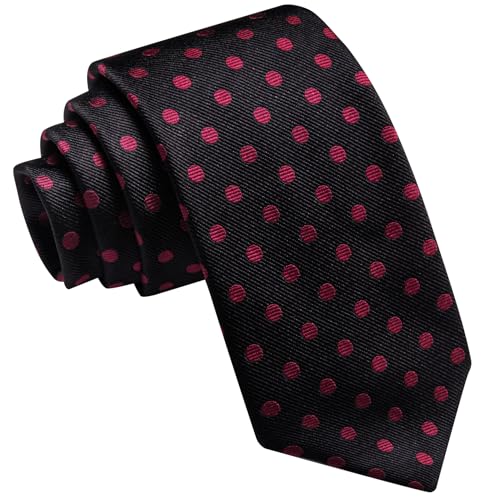 Image of Barry.Wang Silk Ties for Men Fun Necktie and Tie Clip Set for Wedding Party Business Formal Extra Long