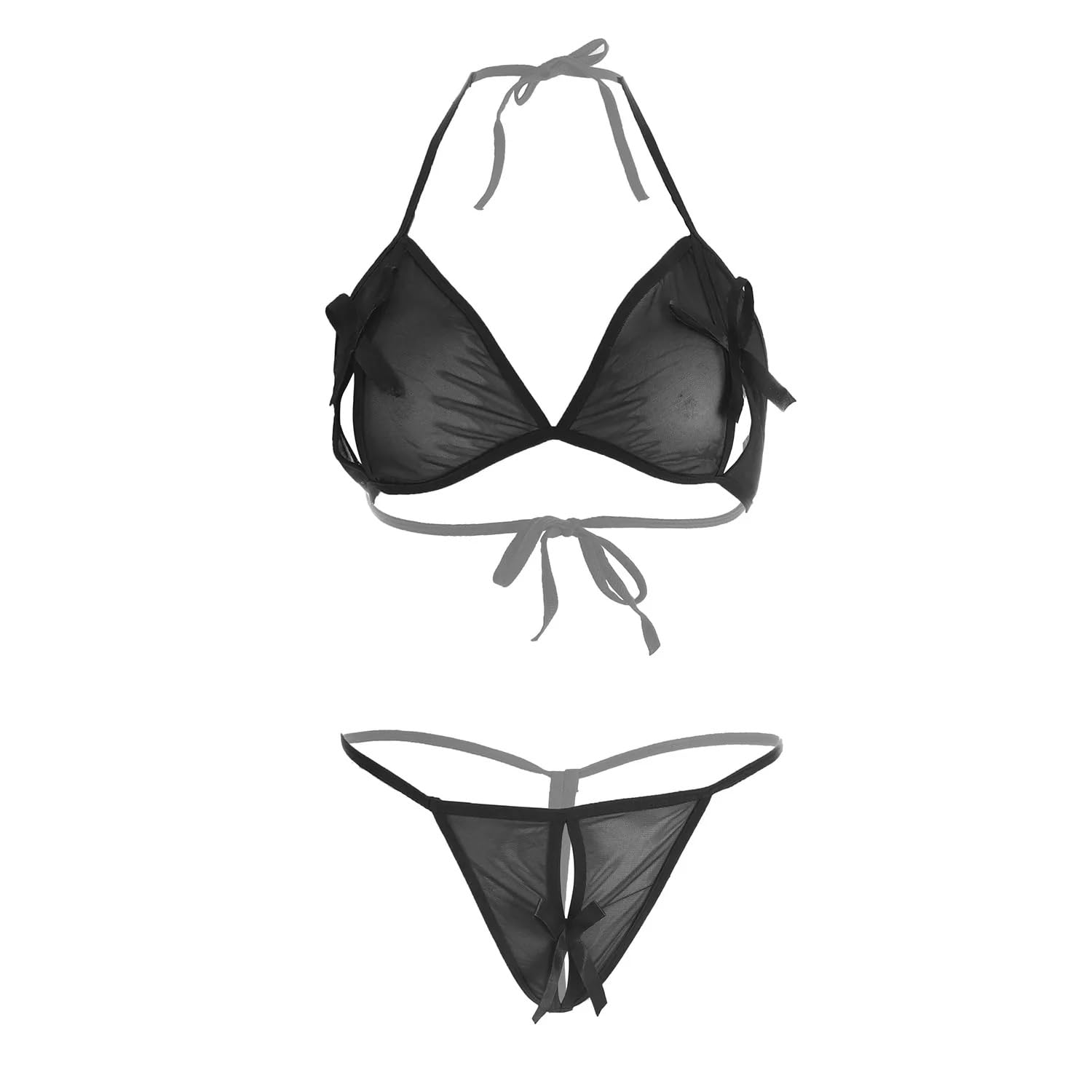 Women's Sexy Lace T Shaped Bra and Panty Lingerie Set Free Size-image-49