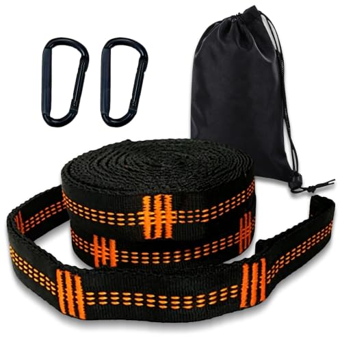 2pcs Hammock Straps With Carabiners 2m Long 7 Adjustable Swing Loops Total