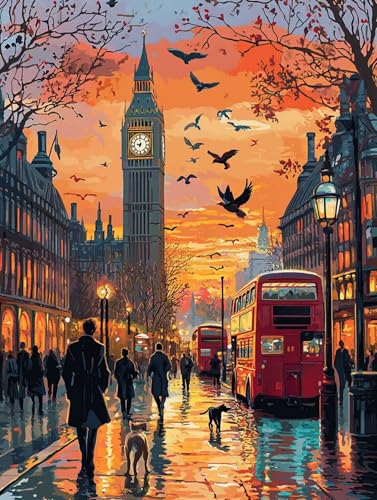 s G LbghG h DIYG fW^G H p^[fUC, yCgoCio[ SҌ ȒP paint by numbers uVƃANG̋, z[ ItBX 45X60cm, Model 1038