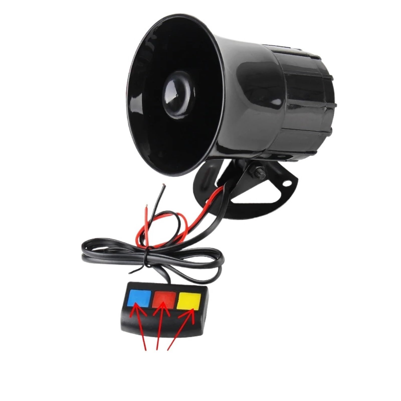 1pcs 3 Sounds Horn Siren Horn 110dB 12V 3 Tone Sound Loud Speaker Loud Car Horn Motorcycle Warning Alarm