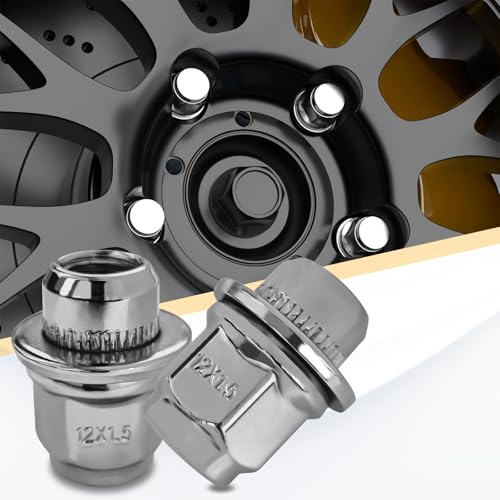 Image of Msyuusr 10PCS M12x1.5 Chrome Closed End Mag Seat Lug Nuts Set, Replacement Parts for Toyota Camry Prius Tacoma