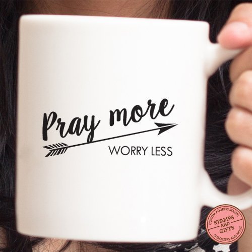 Pray More Worry Less Mug, Pray More Worry Less Coffee Mug, Bible Verse Mug, Christian Gift, Holiday Gift, Christmas Gift, Coffee Gift, Gift for Coffee Lover 22