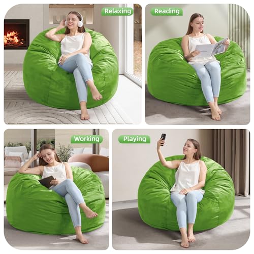 Image of Hobestluk Large Bean Bag Chair 3FT Big BeanBag Adult Sofa Chair with Filler