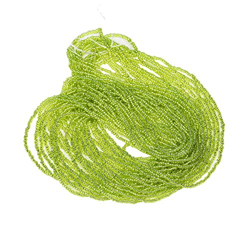 BALABEAD 11/0 Glass Silver Lined Seed Beads Hanks (1 Hank 3 Meters) Total 3 String Hanks About 6000pcs, 9 Meters String Light Green Silver Lined Seed Beads (Light Green -Silver Lined)