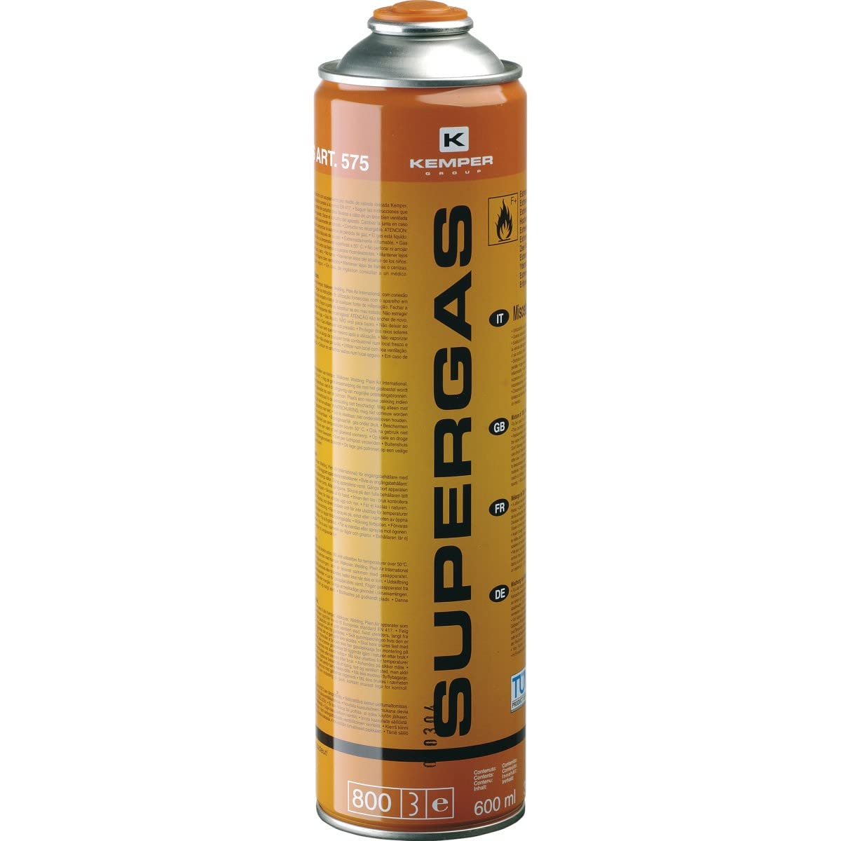 bombona de supergas de 600 ML de Perder con Válvula de Seguridad roscada Externa 7/​16 "​Kemper