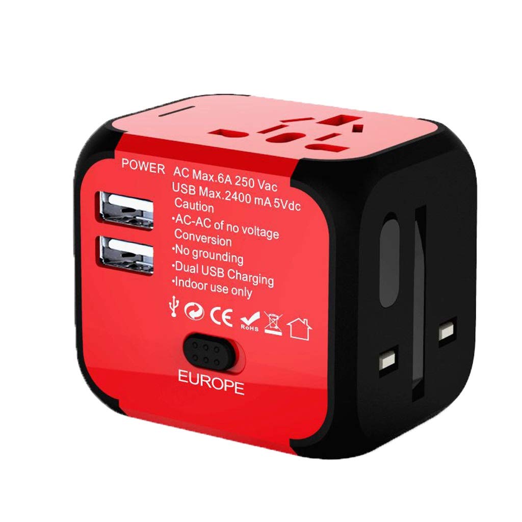 Adattatore da Viaggio Adattatore di Viaggio in Tutto Il Mondo, Adapter Travel Socket International, Portable Travel International Charging Socket Spina di Alimentazione multiporta