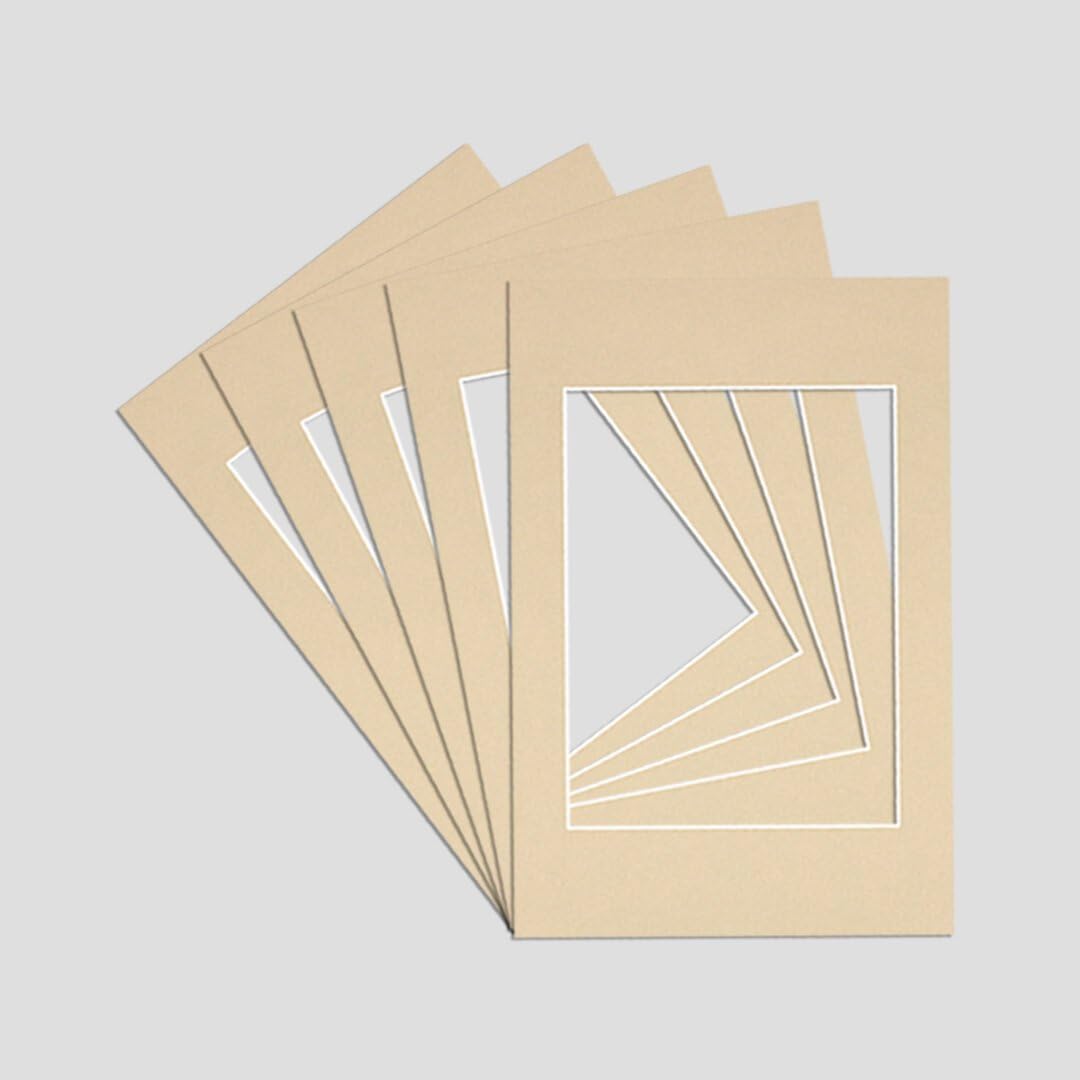 Procut Global 16x12" Ivory Picture Mounts to Fit 12x10" Aperture - Precision Cut Cardboard Photo Mount - Ideal for Frames, Prints, Artwork & Certificates - Sizes & Colours Available - 5 Pack