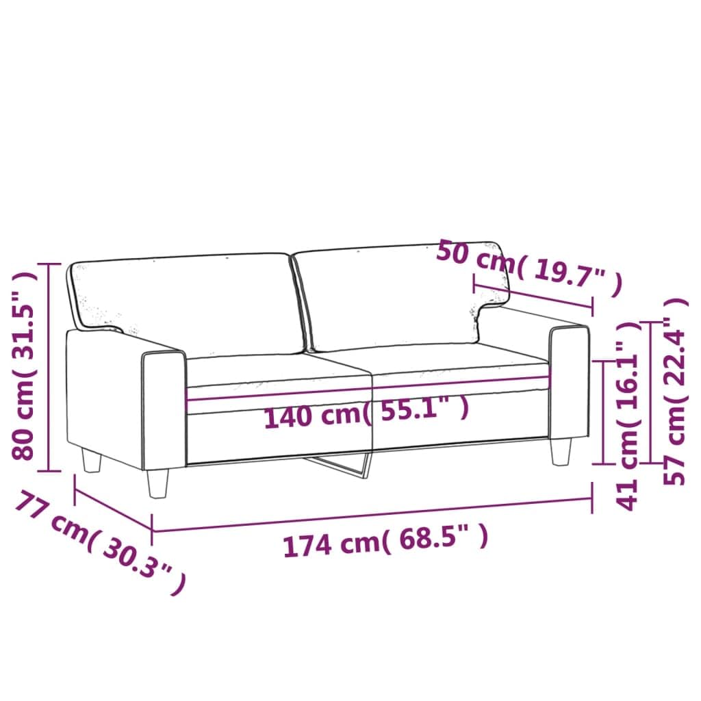 Sofa 2-osobowa, kremowa, 140 cm, sztuczna skóra, do salonu, wytrzymała metalowa rama, wygodne siedzenie, nowoczesny design do domu