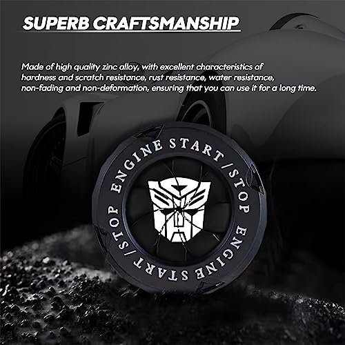 Image of Rotary Push Start Button Cover, Transformers Universal Car Engine Start Button Cover, Car Stickers Interior Decor, Car Accessories Motorcycle Ignition Key Switch Cover