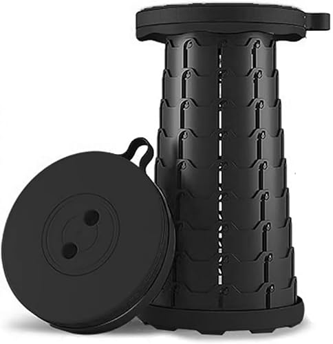 折りたたみ椅子 伸縮式 アウトドアチェア 折り畳み式 キャンプ椅子 キャンプスツール 軽量 防水 持ち手付き 持ち運び便利 1秒開閉可能 耐荷重250KG 釣り/観戦/旅行/屋内/屋外用 (ブラック)のサムネイル