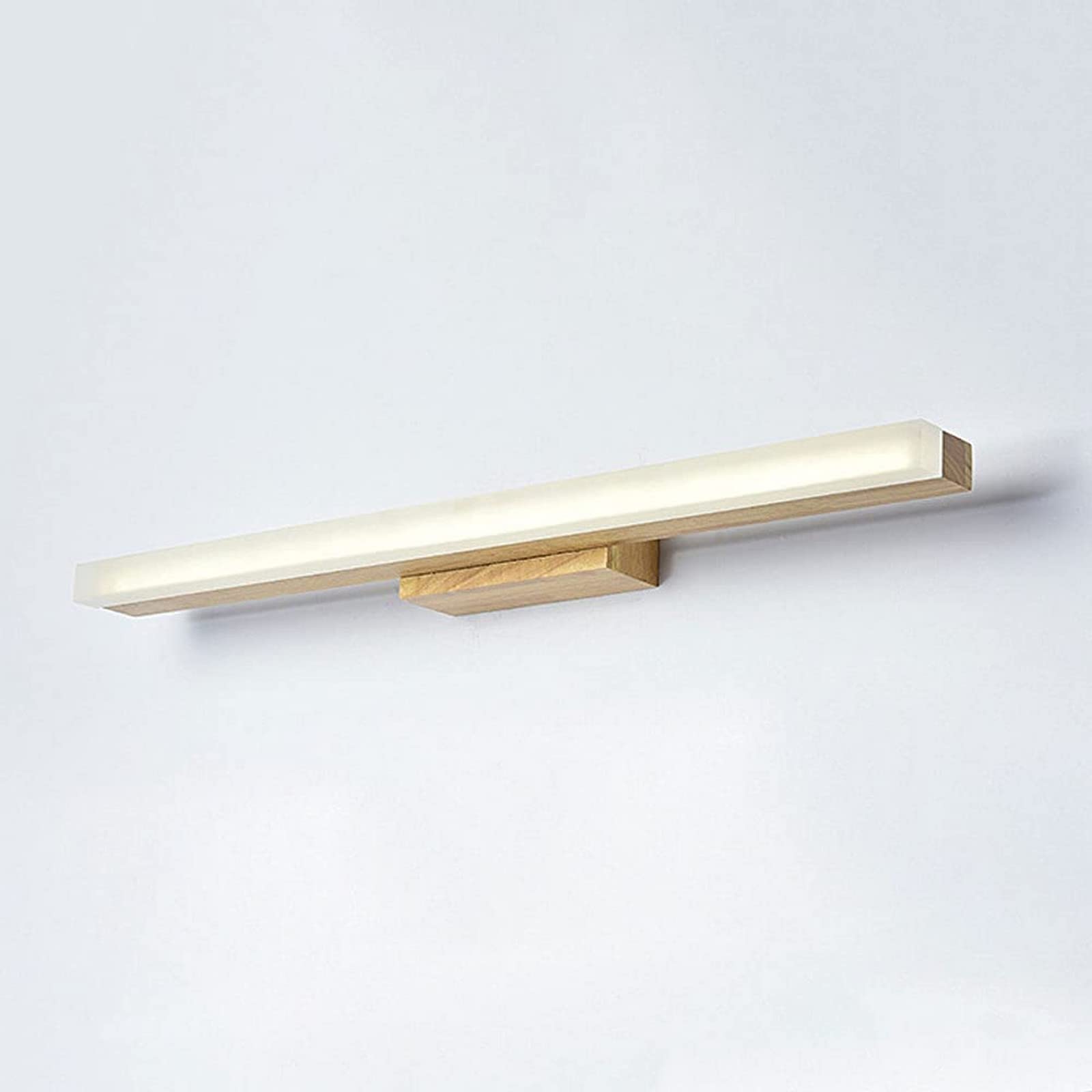 Espejo de madera con luz para espejo de tocador, lámpara frontal para espejo de baño, accesorio de iluminación LED para tocador, lámpara de pared simple para tocador, luces de tocador para gabinete