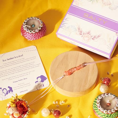 Image of Salty Rakhi for Brother & Bhaiya Bhabhi | Wrist Band Gift Pack for Sister, Bro, Bhaiya and Bhabhi | Bracelet for Men, Women | Fancy Jewellery Combo Gifts | Gift for Rakshabandhan | Traditional Rakhi Gift
