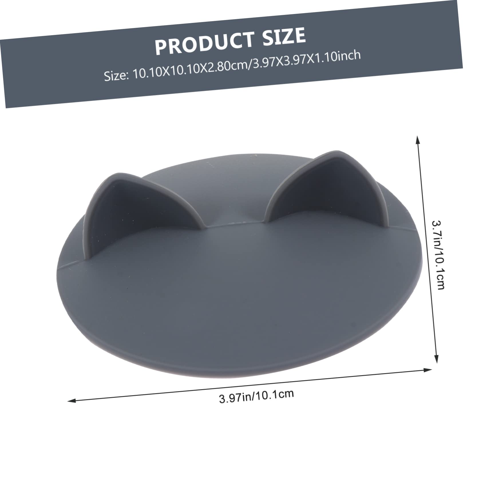 PRETYZOOM 3Pcs Cat Ear Silicone Cup Lids Heat Resistant Leakproof Mug Covers for Home Office Use Creative Beverage Grey