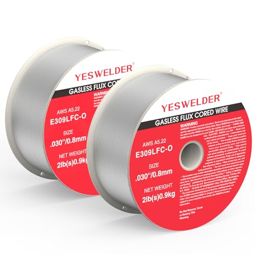 Image of YESWELDER E309LFC-O Stainless Steel Flux Core MIG Wire, .030-Inch 2-Pound 2-Packs, Strong ABS Plastic Spool Welding Wire