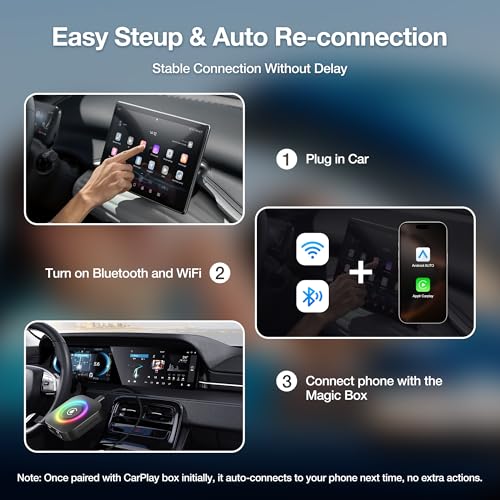 Image of Magic Box 2026 Wireless CarPlay Adapter, AI Box Android Auto Supports Strea-ming Video for TikTok /YouTube, USB for Offline Media, Screen Mirroring Car Adapter for Factory Wired Car Play