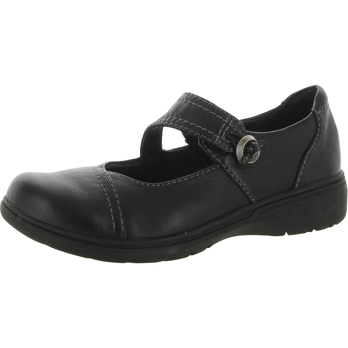 Clarks Women's Carleigh Mary Jane Shoe, Black Leather, 41.5 EU Weit