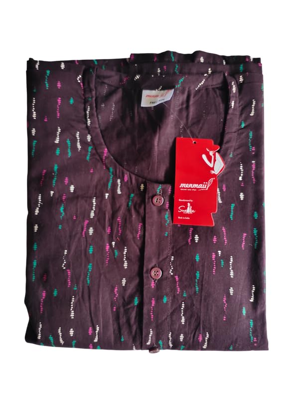 Image of MENMAII Women's [Free Size] Full Open /Front Buttoned [a Kind of Adaptive Clothing] Multipurpose Nighty for Maternity /Pregnancy /Elderly /Patient /Feeding /Hospital Purpose Nighty