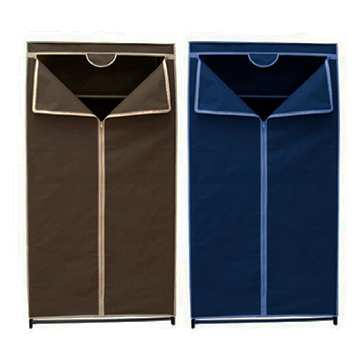 Acan Tradineur - Pack de 2 Armarios Modelo Lidia 160 x 75 x 46 cm, Organizador Ropa Plegable de Tela, ropero Tejido no Tejido, guardarropa Desmontable con Cremallera, Estante y Barra, Color Aleatorio