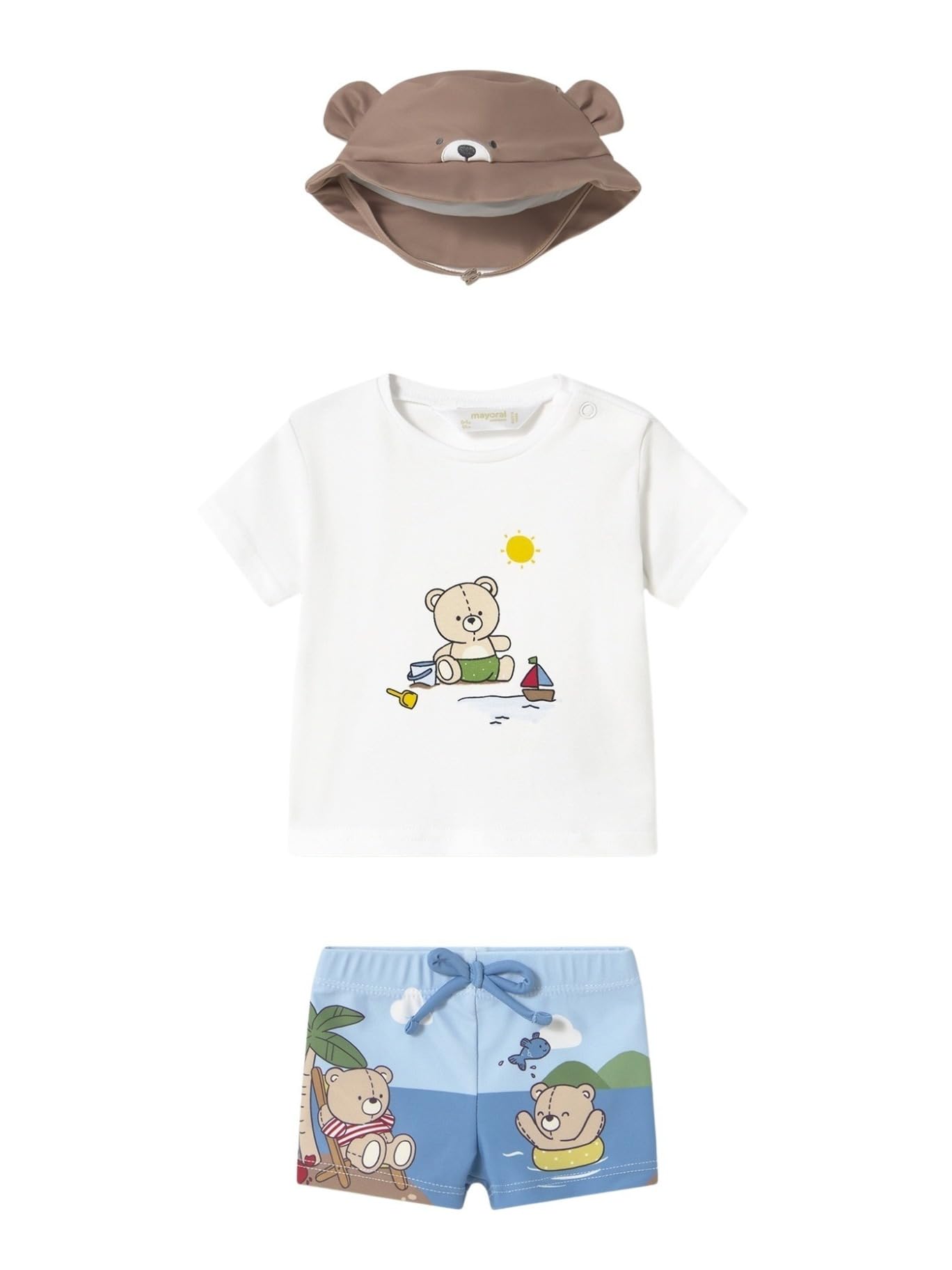 Mayoral Conj. baño con Gorro para bebé niño Osos