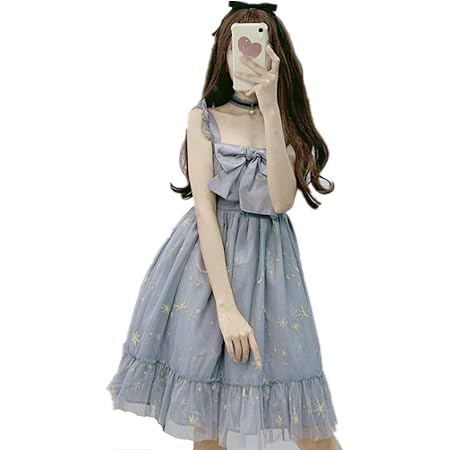 Amazon Co Jp ワンピース レディース セーラーワンピース リボン付き 可愛い フレアワンピース 膝丈ふんわり 森ガール 学院風 ワンピース レディース ワンピ ふんわりセーラー襟 大人 きれいめ 膝丈 青 レディースlolita ホビー