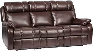 Recliner Sofa PU Leather Sofa Recliner Couch Manual Reclining Sofa Recliner Chair, Love Seat,and Sofa (3 Seater) for Living Room - coolthings.us