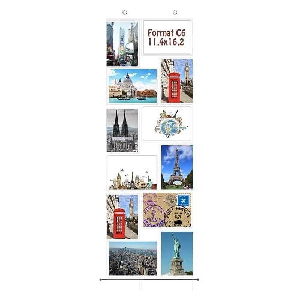 trendfinding® - Photo Curtain in Portrait and Landscape - For 12 Photos and Postcards Sized 11.4 x 16.2 cm