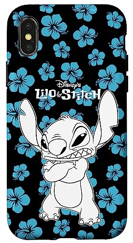 Coque iPhone X/XS Stitch dessin floral HD : étui finition mate haute précision