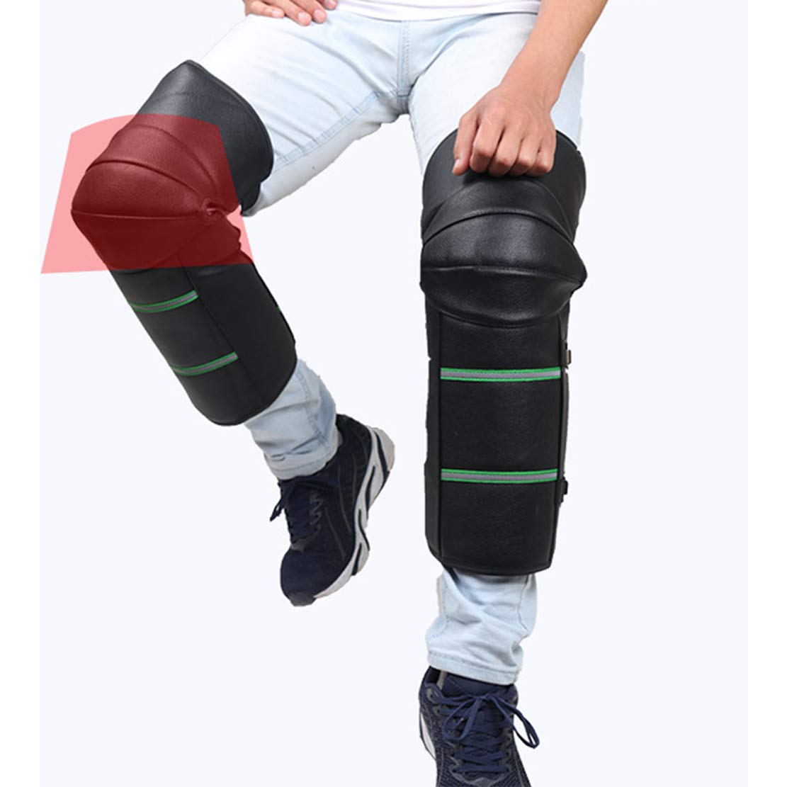 AKT Inverno Mantieni Caldo Ginocchiere per Moto Protezione del Ginocchio a Sgancio Rapido Ginocchiera Spessa Estesa per Motocross Sciare
