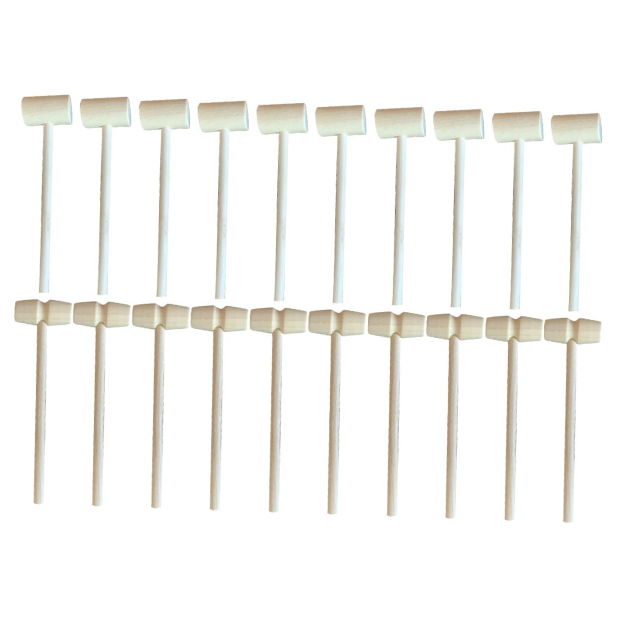 DECHOUS 20 Pcs Small Mallet Mini Hammer for Party Mallets Wooden Beige