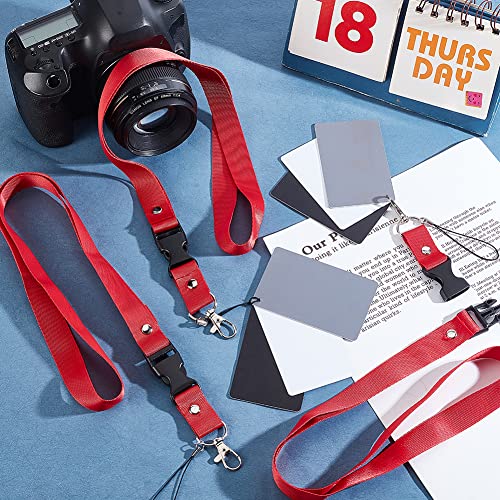 NBEADS 3 set Carte Grigie per Il Bilanciamento Del Bianco, 18% grigio Nero Carte Calibrazione Colore Personalizzata esposizione Scheda DSLR Camera Checker con Cordino per Film Fotografia