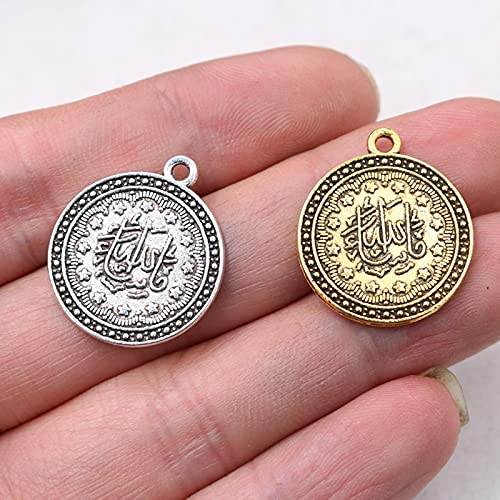 NTNLAN 12pcs Islamic Quran Religious Metal Pendants Vintage Bracelet Keychain Accessories DIY Charms for Muslim Jewelry Crafts Making (Metal Color: Mixed) NTNLAN 12pcs Islamic Quran Religious Metal Pendants Vintage Bracelet Keychain Accessories DIY Charms for Muslim Jewelry Crafts Making (Metal Color: Mixed)