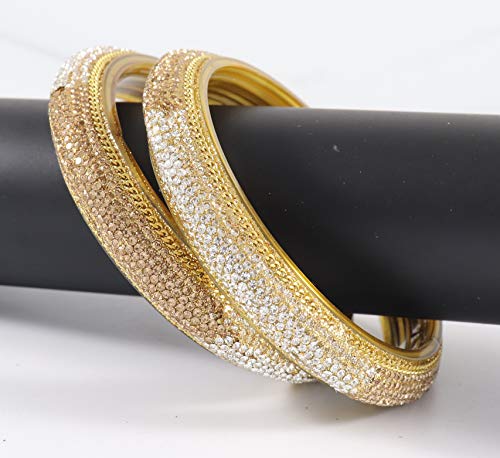 Glass Zircon Gemstone Kada Set, Pack of 2