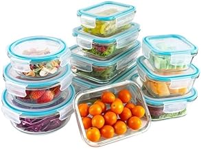 Heat Resistant Glass Storage Containers, Green, Set of 7, Pack & Microwave