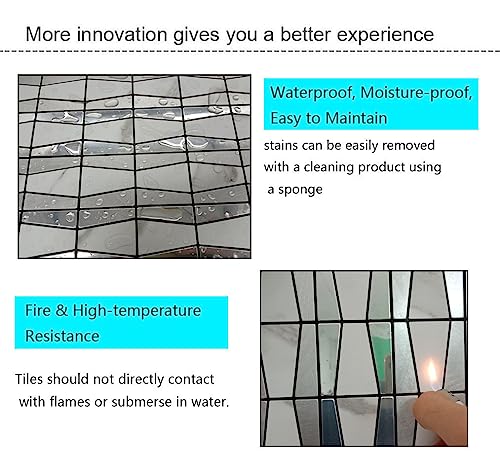 Weimeisc 5 Sheets Peel And Stick Backsplash Metal Wall Tile, Ladder-Shaped Self-Adhesive 3D Wall Stickers Suitable For Kitchen Wall Bathroom #TOP2